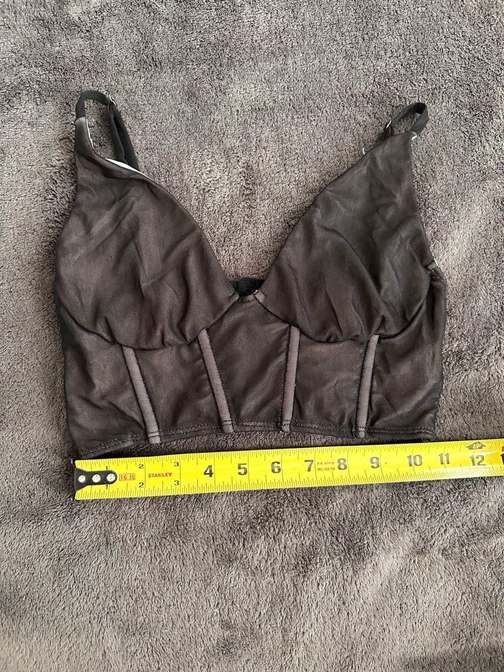 Forever 21 Charcoal Black Longline Crop Bralette